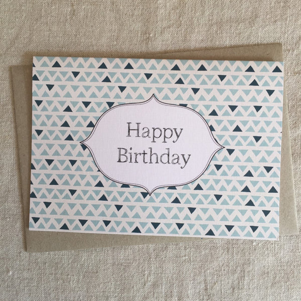 Blue Geo Birthday Card