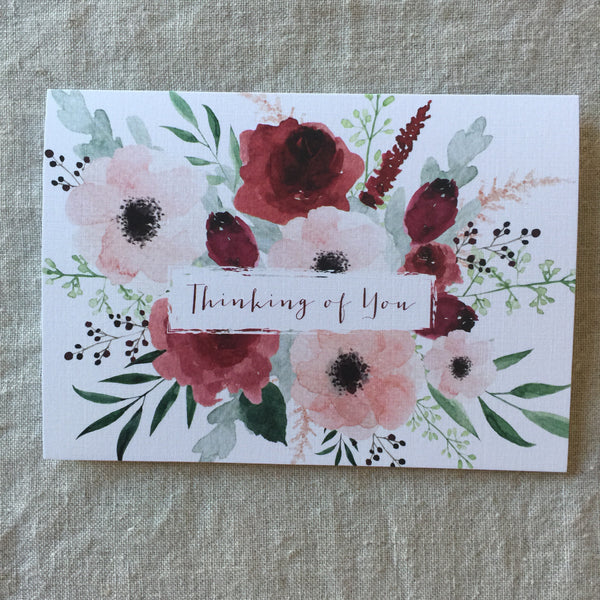 Peony Rose Thinking of You Card